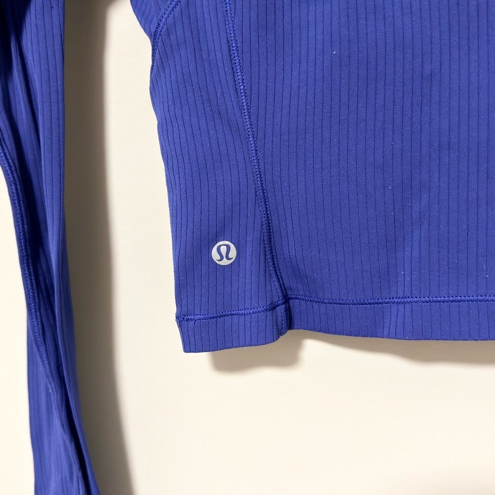 LULULEMON Its Rulu Run Cropped Half Zip Rib Psychic - Picture 10 of 10
